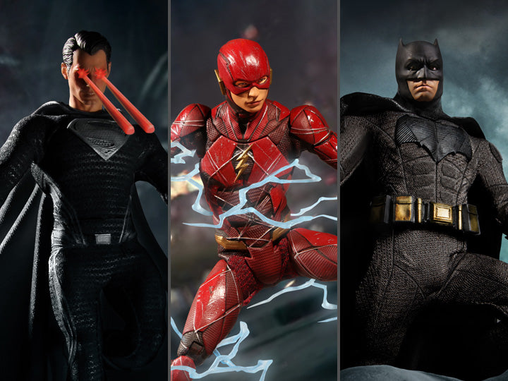 Mezco One:12 Collective DC Zack Snyder's Justice League Batman, Superman and Flash Deluxe Steel Box Set