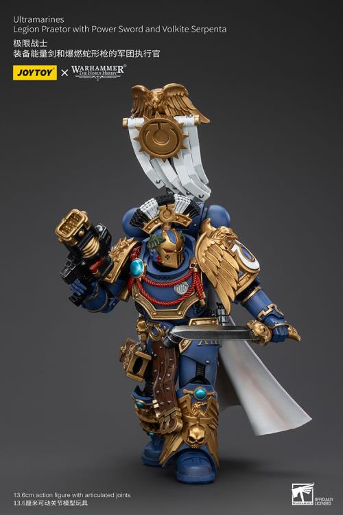 Joytoy 1/18 Warhammer The Horus Heresy Ultramarines Legion Praetor with Power Sword and Volkite Serpenta