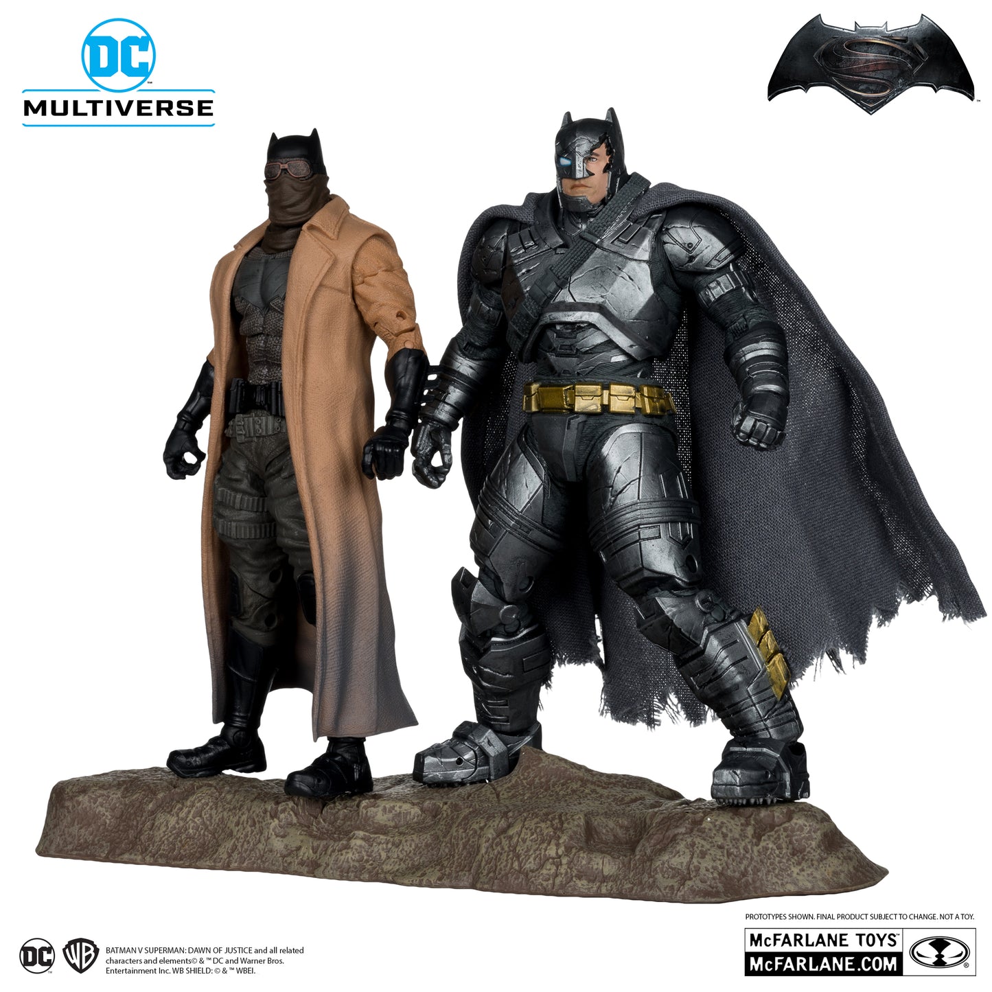 McFarlane Toys DC Multiverse Batman V Superman Dawn of Justice - Batman (Knightmare) & Batman (Armor Suit) [Gold Label]