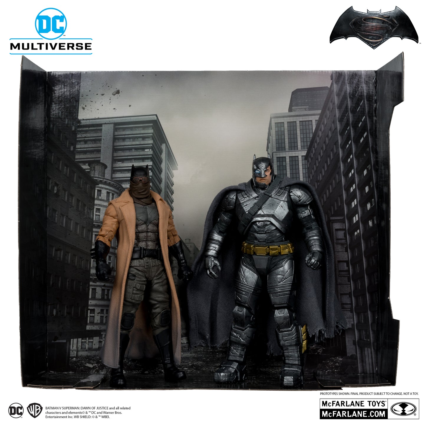 McFarlane Toys DC Multiverse Batman V Superman Dawn of Justice - Batman (Knightmare) & Batman (Armor Suit) [Gold Label]