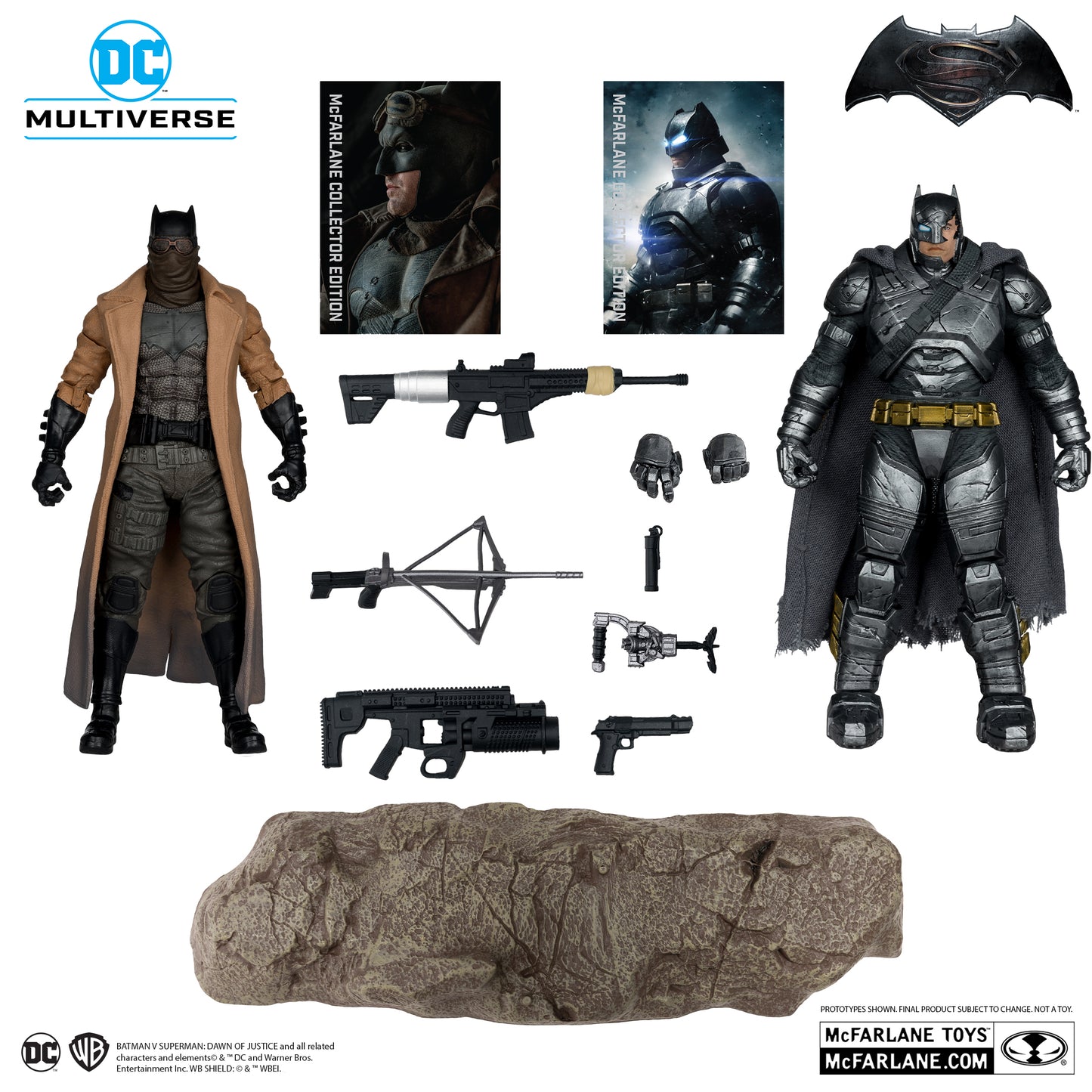 McFarlane Toys DC Multiverse Batman V Superman Dawn of Justice - Batman (Knightmare) & Batman (Armor Suit) [Gold Label]