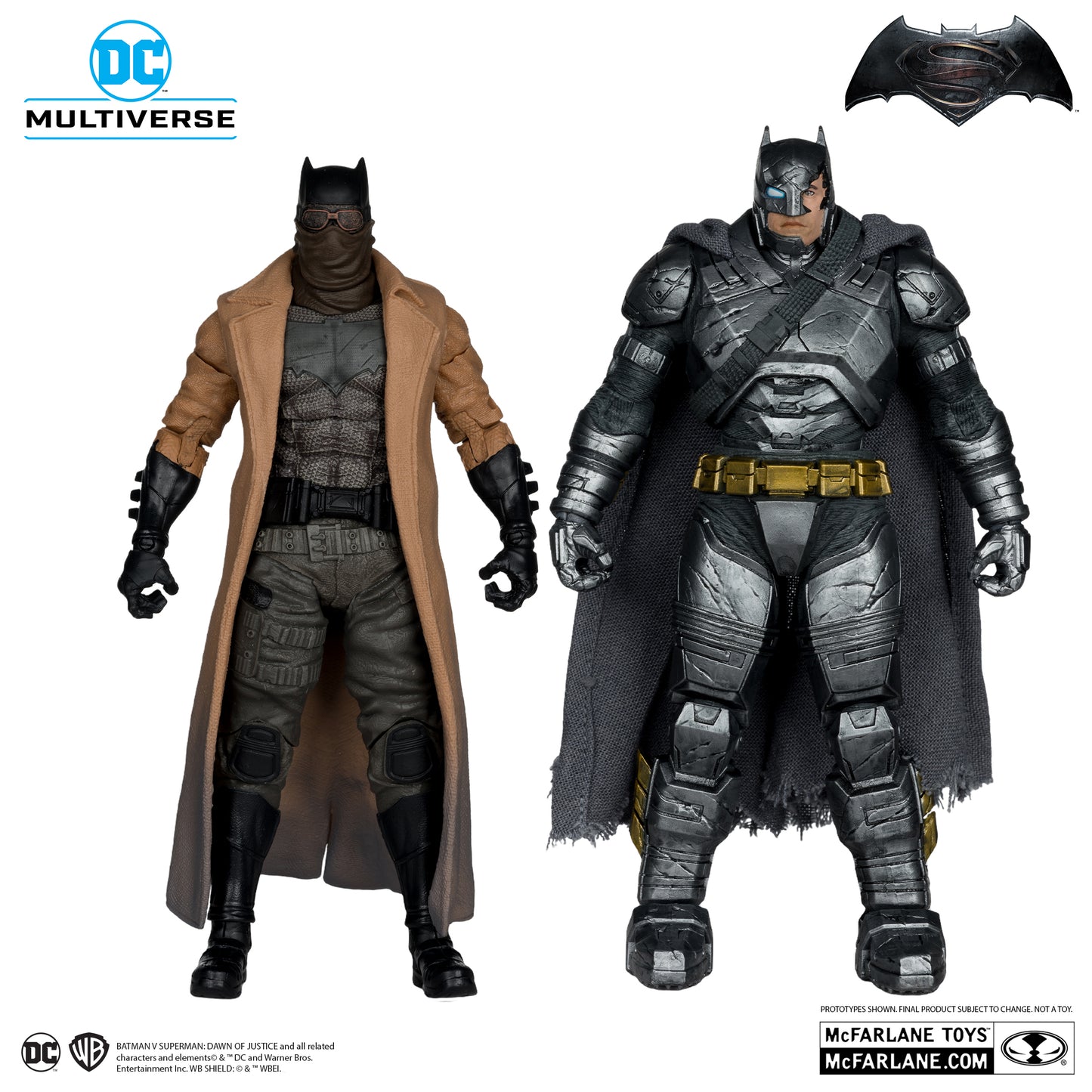 McFarlane Toys DC Multiverse Batman V Superman Dawn of Justice - Batman (Knightmare) & Batman (Armor Suit) [Gold Label]