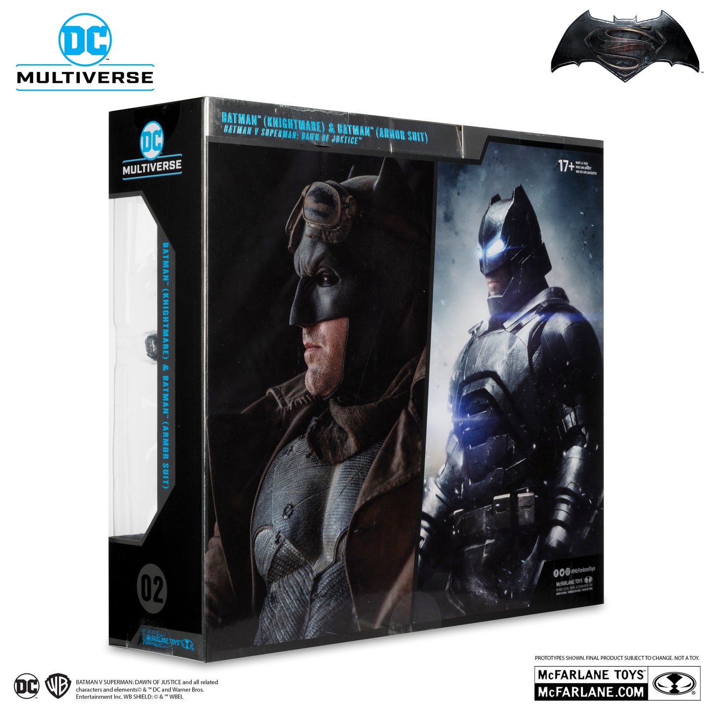 McFarlane Toys DC Multiverse Batman V Superman Dawn of Justice - Batman (Knightmare) & Batman (Armor Suit) [Gold Label]