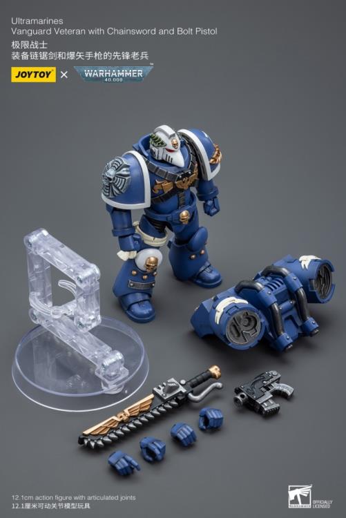 Joytoy 1/18 Warhammer 40K Ultramarines Vanguard Veteran with Chainsword and Bolt Pistol