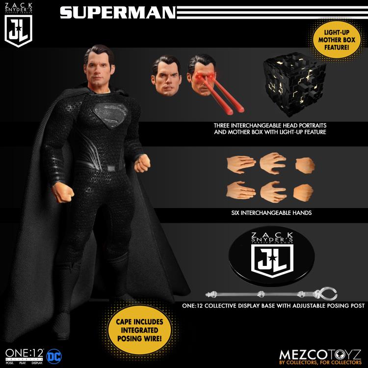 Mezco One:12 Collective DC Zack Snyder's Justice League Batman, Superman and Flash Deluxe Steel Box Set