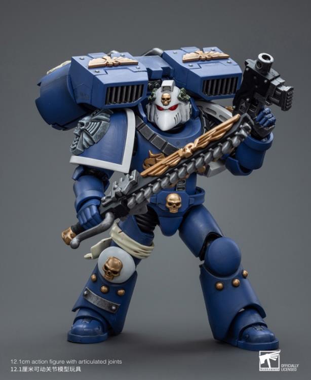 Joytoy 1/18 Warhammer 40K Ultramarines Vanguard Veteran with Chainsword and Bolt Pistol