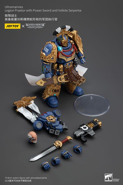 Joytoy 1/18 Warhammer The Horus Heresy Ultramarines Legion Praetor with Power Sword and Volkite Serpenta