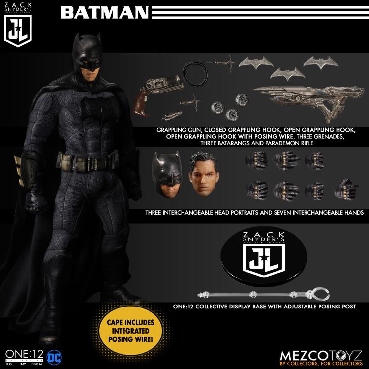 Mezco One:12 Collective DC Zack Snyder's Justice League Batman, Superman and Flash Deluxe Steel Box Set