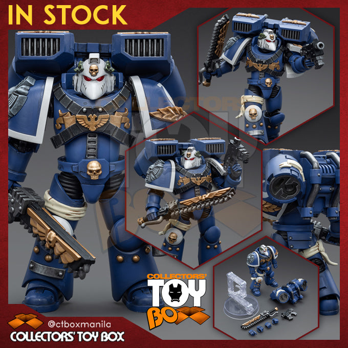 Joytoy 1/18 Warhammer 40K Ultramarines Vanguard Veteran with Chainsword and Bolt Pistol