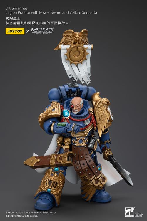 Joytoy 1/18 Warhammer The Horus Heresy Ultramarines Legion Praetor with Power Sword and Volkite Serpenta