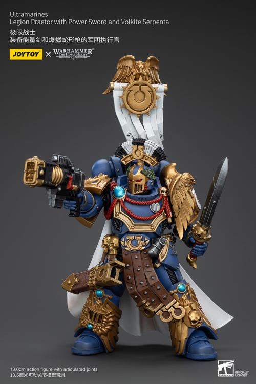 Joytoy 1/18 Warhammer The Horus Heresy Ultramarines Legion Praetor with Power Sword and Volkite Serpenta