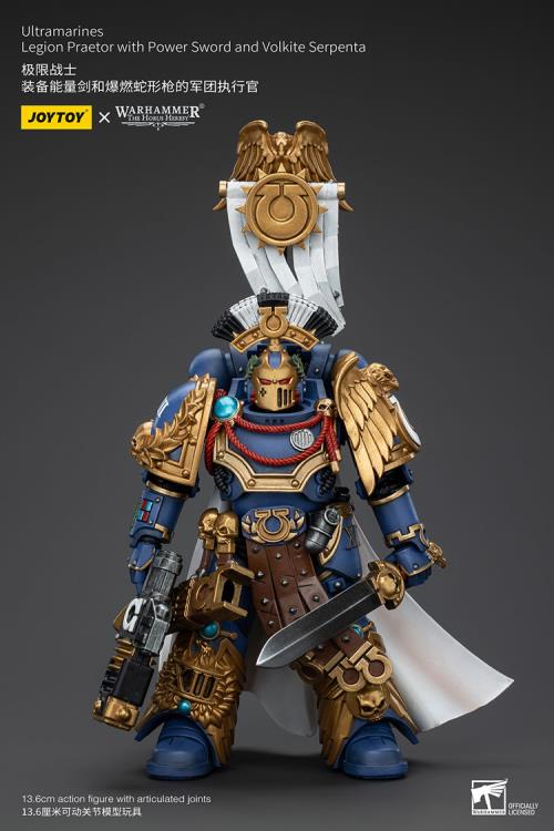 Joytoy 1/18 Warhammer The Horus Heresy Ultramarines Legion Praetor with Power Sword and Volkite Serpenta