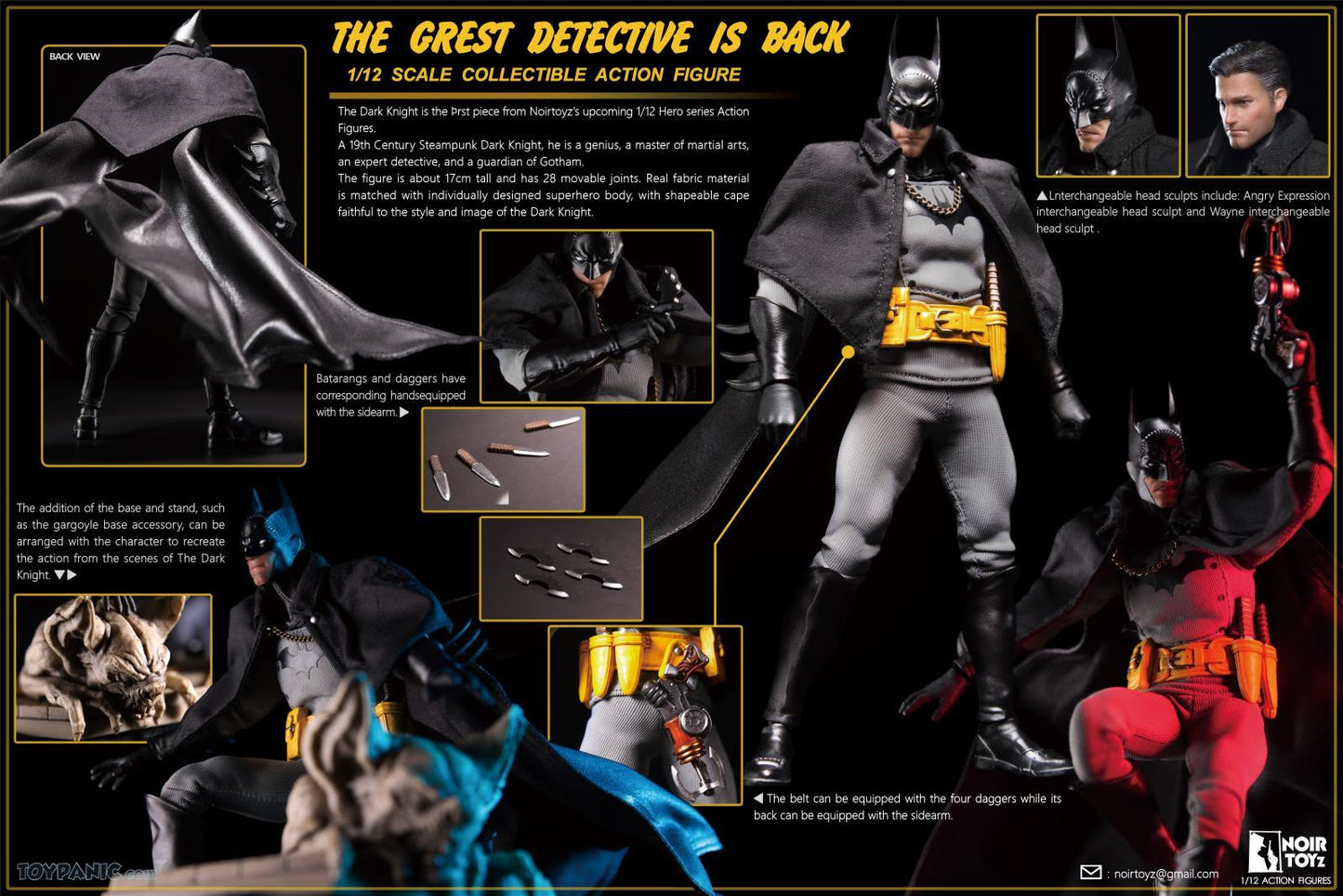 Noir Toyz 1/12 Hero Series 19th Century Dark Knight Batman Deluxe