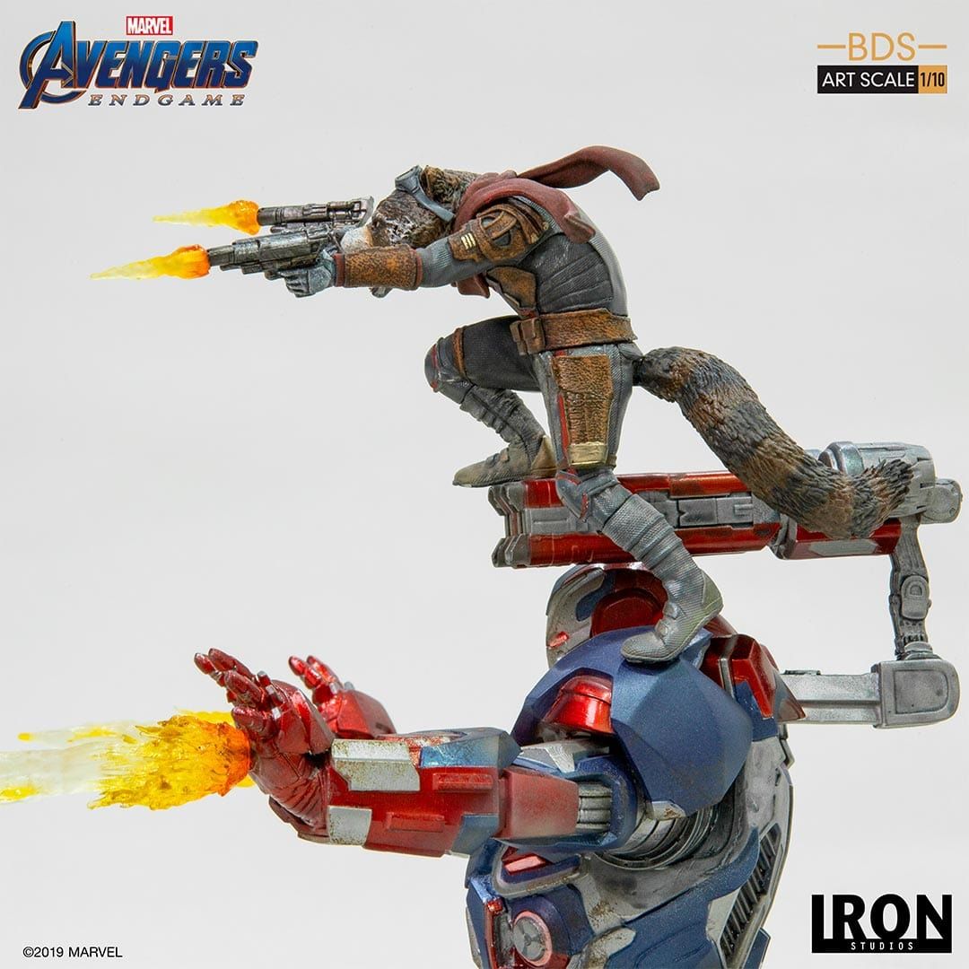 Iron Studios Art Scale 1/10 Marvel Avengers Endgame Iron Patriot and Rocket Raccoon